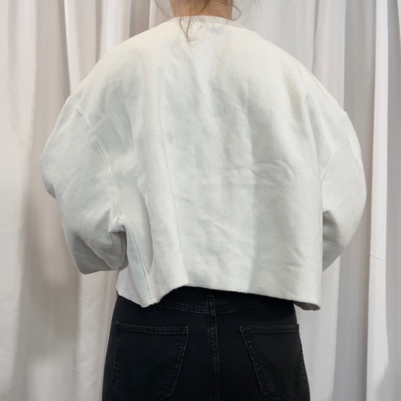 Champion Cropped Sweatshirt White Size Extra Large XL - Picture 4 of 16